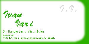 ivan vari business card